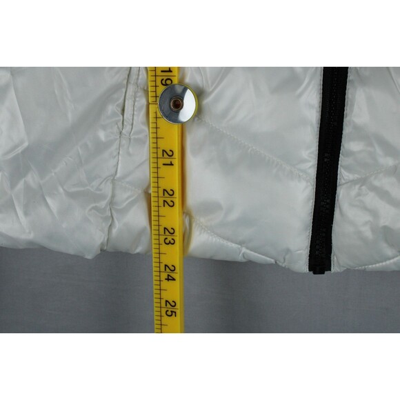 Live Love Dream White Puffer Jacket Womens Small Thumb Holes Lightweight Warm - Picture 5 of 15